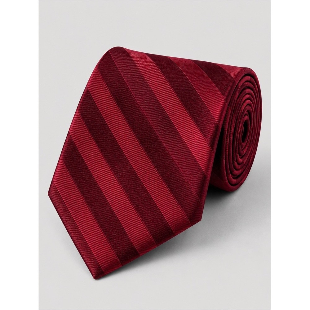 Croft & Barrow Mens Silk Tie Red Striped Quiet Luxury Old Money Retro Preppy